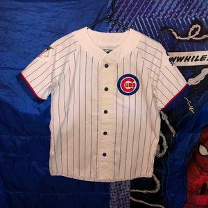 NEW KID'S LARGE CHICAGO CUBS JERSEY WHITE AND BLUE